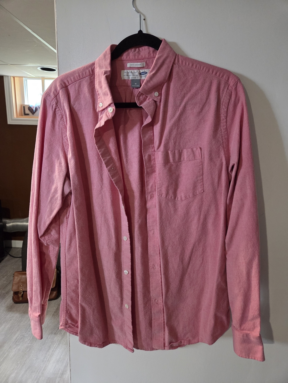 Old Navy Pink Men's Long-Sleeve Button-Down Shirt